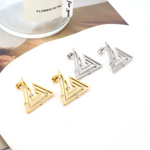 Pendientes de Diseñador de Moda de la Mejor Calidad, Joyería de Acero Inoxidable, Pendientes de Acero para Mujer, Chapados en Oro de 18K, Pendientes Geométricos - Product Image 4