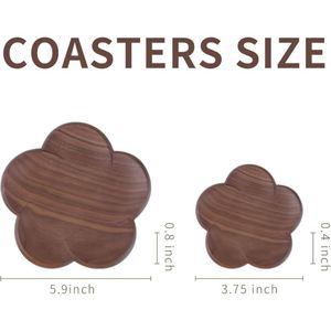 Posavasos Moderno para Tazas de Té, Directo de Fábrica, con Logotipo Personalizado, Único y Creativo, de Madera Maciza de Nogal Negro, para Bebidas - Product Image 2