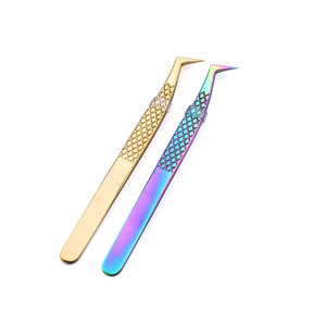 Top Selling Lightweight Eyelash Tweezers With Comfortable Grip Custom Made Multi Color <b>Cheap</b> Price Eyelash <b>Extension</b> Tweezers - Product Image 3
