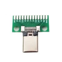 Connecteur mâle USB 3.1 Type C avec carte PCB soudée, prise USB 3.1 double face positive et négative