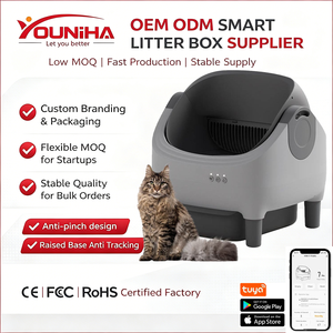 Bac à <span class=keywords><strong>litière</strong></span> intelligent autonettoyant pour chat, à ouverture supérieure, contrôle par application Wi-Fi, capteurs de sécurité, compatible multi-chats, toilette pour animaux en plastique, en stock - Product Image 1