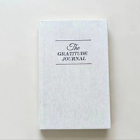 Fabricant de carnets de gratitude et de journal de pleine conscience quotidien, à couverture rigide en tissu blanc, reliés en lin, avec impression personnalisée