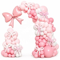 Décorations de fête sur le thème de l'anniversaire, respectueuses de l'environnement, arche de guirlande de ballons en latex rose et blanc