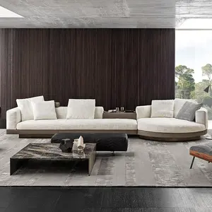 Italienisches Sofa-Set für Wohnzimmer, graues Stoffs ofa, luxuriöses modernes Sofa, 7 bis 12 Sitzer