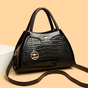 Hot Thời Trang Phụ Nữ Da Sáng Túi Xách Xô Túi Mới PU Cá Sấu Mô Hình Vai Crossbody Túi Thủy Triều Cho Phụ Nữ