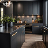 Meuble de cuisine modulaire de luxe moderne en bois écologique Goldtop avec robinet intégré, prêt à assembler, pour garde-manger