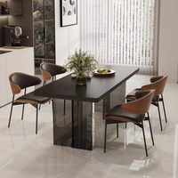 WESOME New Acryl Floating Esstisch und Stuhl Kombination Home Rock Slab Rechteckiger Reistisch