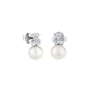 Pendientes de Plata de Ley S925 con Baño de Oro y Piedra Natural con Diseño de Oso para Mujer, Estilo Europeo Americano, de Xiong - Product Image 3