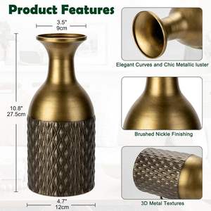 Vase à fleurs en métal résistant aux rayures de style moderne avec large ouverture pour un arrangement pratique des fleurs disponibles en Inde - Product Image 2