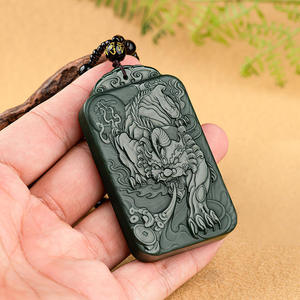 Pendentif en jade noir naturel de Hotan Pi Xiu, design original, style chinois, bijoux pour homme, cadeau avec certificat d'évaluation HT11 - Product Image 3