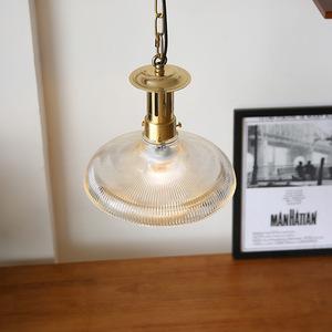 American Industrial Style French Retro <b>Small</b> Chandelier Wrought Iron Ribbed Glass Lampshade for Bedroom Window Display Shop <b>Bar</b> - Product Image 4