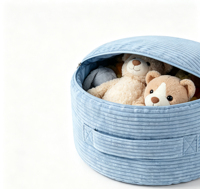 Canapé-pouf multifonctionnel OEM en forme de poire, grande capacité de rangement, organisateur de jouets rond pour la décoration de chambre