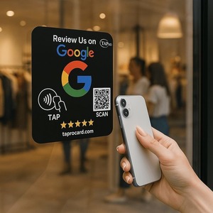 Insegna NFC per Recensioni Google con Adesivo 3M, Scansiona con Tocco o QR per Recensioni Google, Compatibile con iPhone e Android - Product Image 2