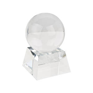 Esfera de Cristal de 80 mm con Base de Vidrio para Exhibición Decorativa - Product Image 1