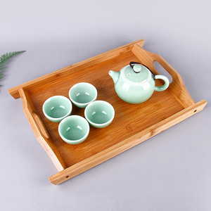 Youju Rectangular Bamboo <b>Tea</b> <b>Tray</b> Double Handle For Home Hotel Restaurant Serving <b>Trays</b> - Product Image 1