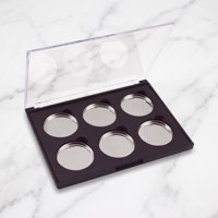 Palet Eyeshadow Magnetik Kosong Grosir 6/12 Lubang, Kotak Makeup DIY dengan Busa EVA, Wadah Besi, Tutup Transparan