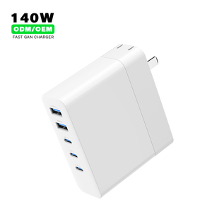 Kaida 2023 Newst UK AU Adaptador de cargador <span class=keywords><strong>port</strong></span>átil móvil Pantalla digital multipuerto Pd 140W Cargador Gan Cargadores de pared - Product Image 4