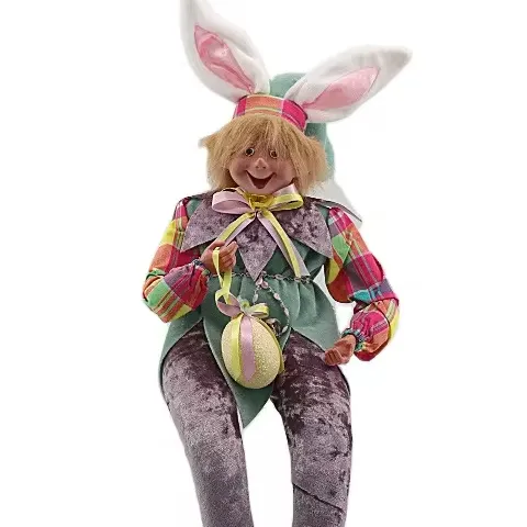 Promotion 60cm Little Boy Genie Doll with Yellow Hair Table Top Rabbit Ear Egg Ornaments Easter Party Wall Decorations