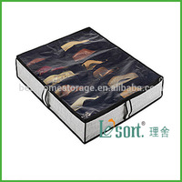Boîte de rangement pliable transparente pour 12 paires de chaussures sous le lit en non-tissé avec fermeture éclair – Organisateur domestique très vendu