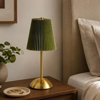 Lampe de table LED sans fil TSINYE en métal avec variateur d'intensité, batterie rechargeable intégrée, 3 niveaux de luminosité, lampe de chevet pour patio et chambre à coucher
