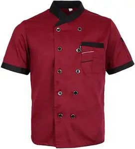 Chaqueta hombre Chef abrigo chaqueta blanca negro manga corta verano cocinero restaurante Hotel trabajo camarero Sushi uniforme para Mujeres Hombres