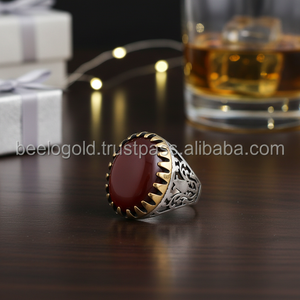 925 Sterling Silver Agate <b>Men</b> <b>Ring</b> Bar Setting Gemstone Anniversary Engagement Gift Party All Size Available - Product Image 3