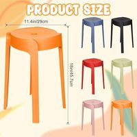 Tabouret haut empilable en plastique, tabourets empilables, colorés, portables, ronds, pour bureau, salon, salle de classe, décoration