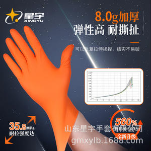 Guantes de nitrilo desechables Xingyu FJ800 con textura completa antideslizante de grado alimenticio para uso en catering e industrial. - Product Image 4