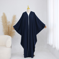 Abaya Dubaï EAU Pure Nida Tissu Taille Libre Manches Chauve-Souris Modeste Musulmane Femmes Evènements Fête Ouverte