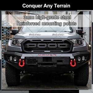 Pare-buffle en acier HM compatible avec <span class=keywords><strong>Ford</strong></span> <span class=keywords><strong>Ranger</strong></span> T7 T8 Raptor 2012-2021, pare-chocs avant avec support de treuil LED - Product Image 5