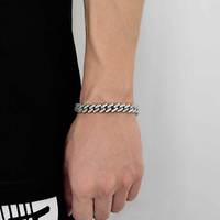 Bracelet plaqué or 18 carats pour homme avec chaîne cubaine en zircon brillant et fermoir sécurisé pour homme, bijoux hip-hop, ne ternit pas