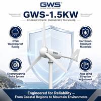 Éolienne GWS-1500W 1500W triphasée PMSG 48V 220V avec rotor de 2,9 m pour l'irrigation agricole et la pompe à eau pour bétail, garantie 20 ans