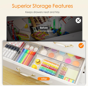 منظم درج مكتبي أدراج تخزين من الأكريليك منظم درج شفاف - Product Image 3