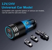 Pengisi Daya Mobil Cepat 60W Double PD Laris Manis dengan Dua Port Tipe-C untuk Ponsel dan Earphone