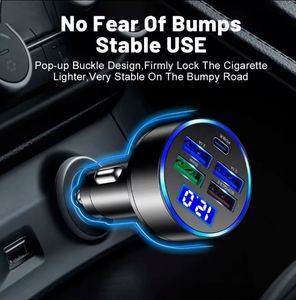 Nouveautés Chargeur de voiture rapide avec écran LED numérique Adaptateur rapide 33W 4 ports USB Type C PD Station de charge pour voiture - Product Image 4