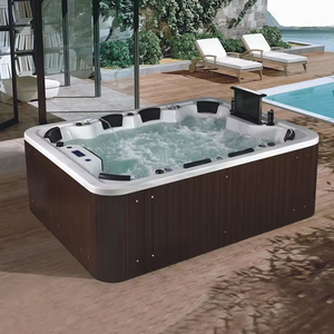 Big <span class=keywords><strong>Capital</strong></span> Bañera de hidromasaje Lujo Sentado Europa Hotel Patio trasero Piscinas Hidroterapia Rectangular Spa de masaje al aire libre - Product Image 4