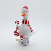 Lampada Notturna LED a Forma di Anatra Natalizia con Cappello di Babbo Natale, Decorazione per Casa, Lampada da Parete, Illuminazione Festiva per Camera da Letto, Regalo, Lampada da Studio