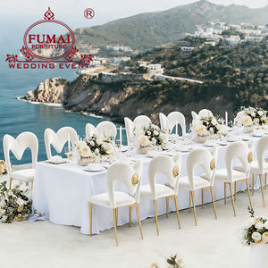 Meubles de fête, chaises de mariage à cadre en acier inoxydable doré, événement de luxe - Product Image 2