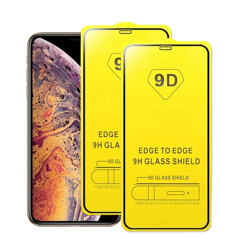 Tempered Glass Full Cover 9D High Clear Screen Protector For iPhone 11 12 13 Pro Max Xs Max Xr 8 Plus