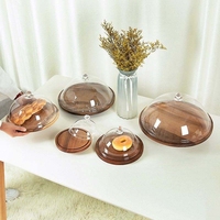 Récipient de porte-gâteau en bambou en bois écologique de haute qualité Youlike avec couvercle rond en acrylique transparent pour la nourriture de Table de fête de mariage