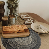 Set de table rond bohème tissé avec pompons, diamètre 380 mm, épaisseur 10 mm, adapté aux tables à manger