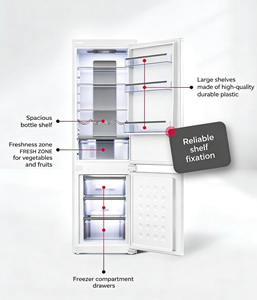 Réfrigérateur <span class=keywords><strong>encastrable</strong></span> double porte No Frost 232L, direct usine, pour usage domestique et commercial - Product Image 4