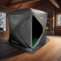 Tente de sauna Warmfire à une chambre avec poêle à bois, imperméable Oxford, 6 personnes, 4 saisons, triple couche, pour camping et pêche sur glace, montage rapide