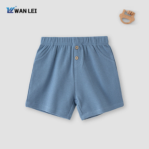 Bộ đồ bé trai 3 món gồm áo thun jersey 210gsm, áo gile và quần đùi chất liệu vải waffle, 60% <span class=keywords><strong>cotton</strong></span> 40% polyester, dành cho bé 0-2 tuổi, có thể mặc đồ đôi với cả gia đình. - Product Image 3