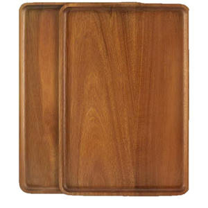 ถาดเสิร์ฟไม้กระถินณรงค์คุณภาพสูง สีธรรมชาติ ไม้เนื้อแข็ง สำหรับโรงแรม ชา กาแฟ ปาร์ตี้ ของหวาน ผลไม้ - Product Image 5