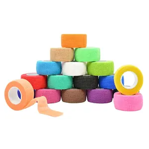 Bulk Wholesale Custom Logo Health Care Nonwoven Elastic Self Adhesive Cohesive Bandage For Sport Football Knee Protection