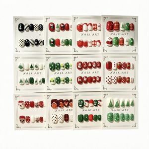 Ongles à presser détachables 24 pièces, très demandés, de haute qualité, roses brillants, forme amande, prêts à poser - Product Image 1