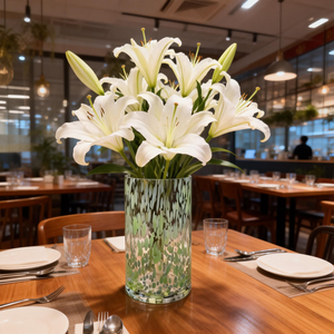 <span class=keywords><strong>Vaso</strong></span> in <span class=keywords><strong>Vetro</strong></span> Soffiato a Mano con Coriandoli, <span class=keywords><strong>Vaso</strong></span> Creativo Colorato Maculato per Decorazione Casa - Product Image 1