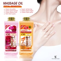 Huile de Curcuma 500ml Éclaircissante Visage & Corps Réparatrice Hydratante Huile Essentielle de Massage Gingembre Rose Amande