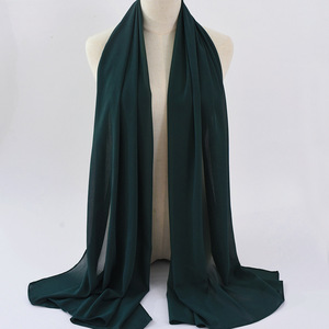 Bufanda chal de Chifón con burbujas personalizada de alta calidad, envolturas largas de Color sólido para mujer, Hijabs musulmanes de verano con logotipo personalizado - Product Image 1